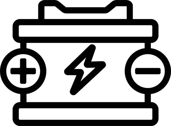 Battery Car Detail Icon Outline Style — Stock Vector