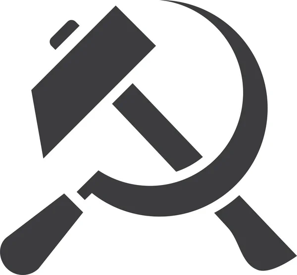 共产主义锤子劳动图标的坚实风格 — 图库矢量图片