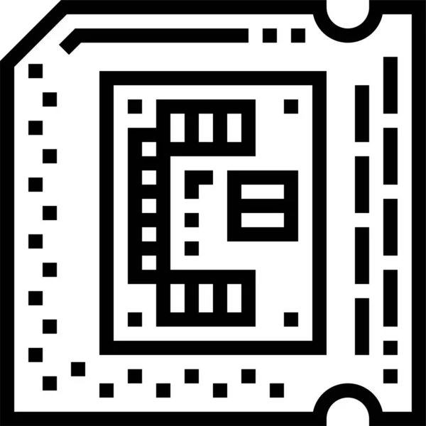 Chip Dator Processor Ikon Dator Hårdvara Kategori — Stock vektor