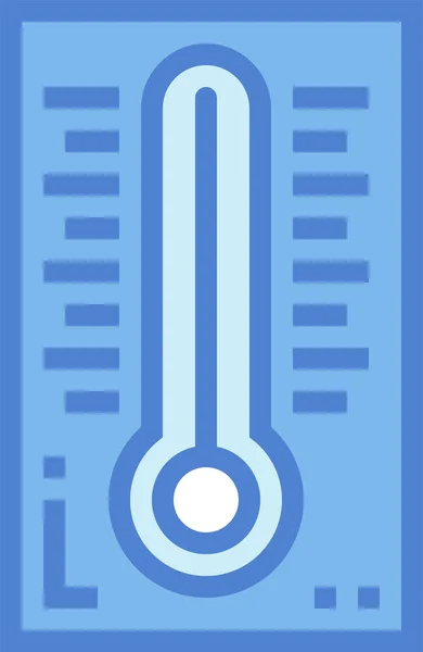 Ícone Termômetro Temperatura Mercúrio Estilo Contorno Preenchido —  Vetores de Stock