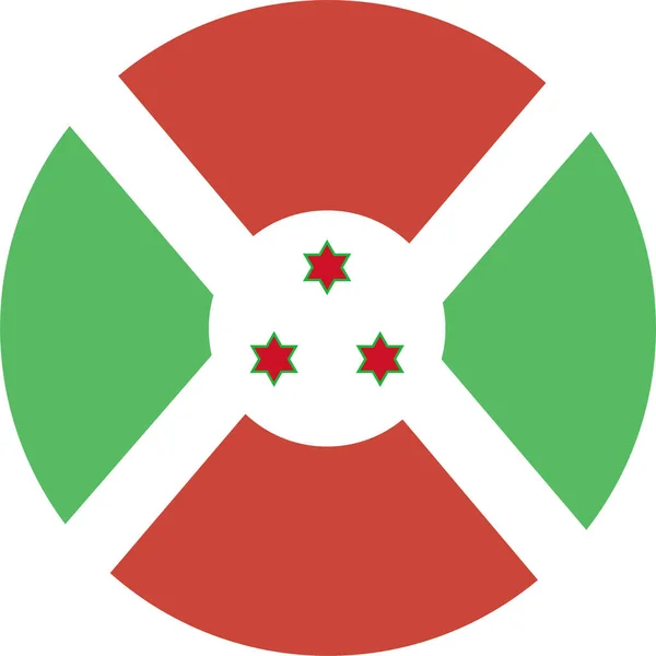 Burundi Country Flag Icon Flat Style — Stock Vector