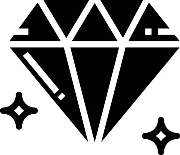 Diamant Mode Sieraden Icoon Massieve Stijl — Stockvector