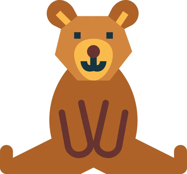Medvěd Volně Žijící Savec Ikona — Stockový vektor