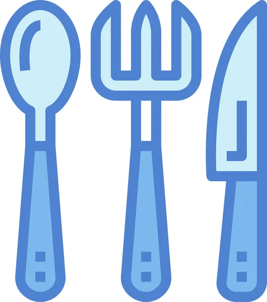 Cutlery Fork Knife Icon Filled Outline Style — Stock Vector