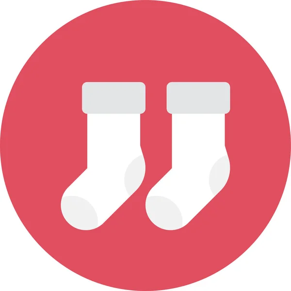 Κάλτσες Επίπεδη Ρούχα Αξεσουάρ Εικονίδιο Επίπεδο Στυλ — Διανυσματικό Αρχείο