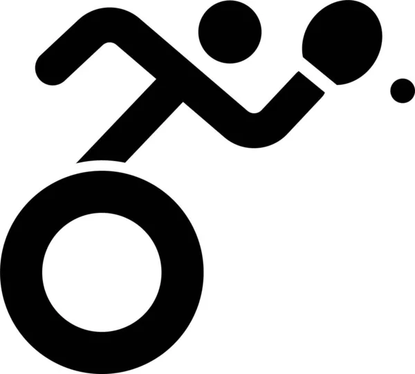 Handicap Olympische Spelen Verlammende Pictogram Massieve Stijl — Stockvector