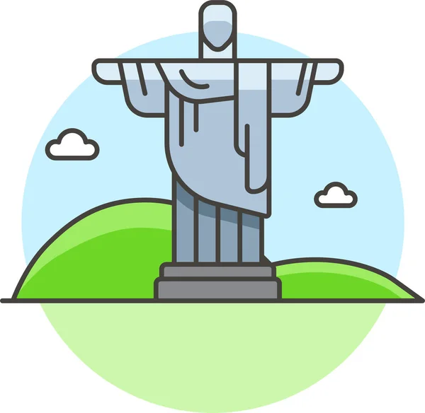 Brasil Christ Icon Categoría Cultura Comunidades — Vector de stock