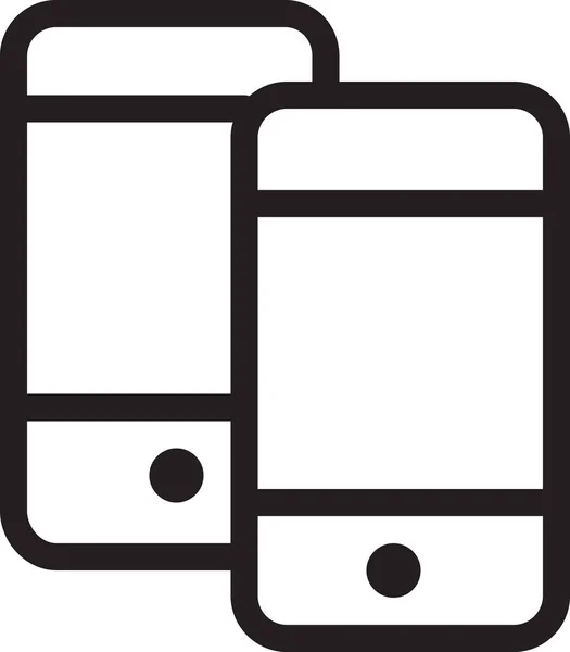 Icône Appel Smartphone Chat Dans Style Contour — Image vectorielle