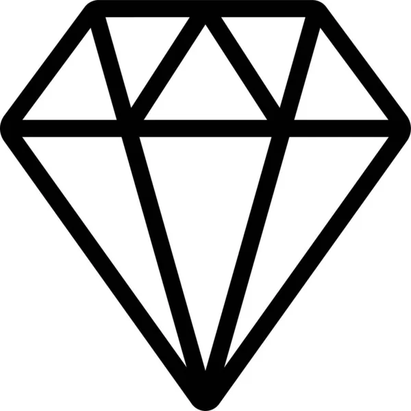Diamant Finans Pengar Ikon Kontur Stil — Stock vektor