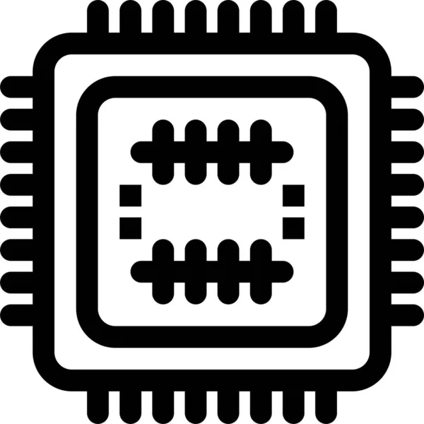 Icono Tecnología Del Sistema Cpu Estilo Esquema — Archivo Imágenes Vectoriales