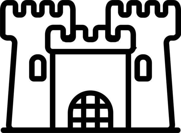 海滨建筑城堡图标 — 图库矢量图片