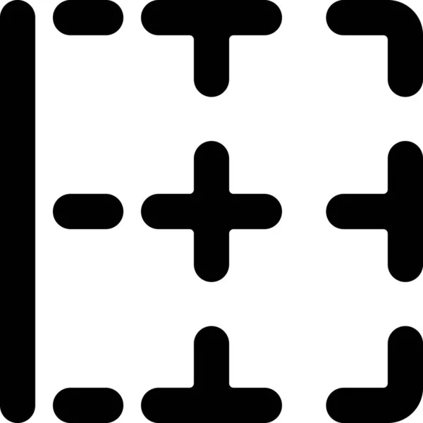 Іконка Рамки Комірки Ліворуч Суцільному Стилі — стоковий вектор