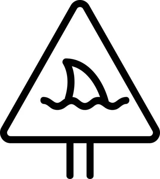 Kontur Fisch Meer Symbol — Stockvektor