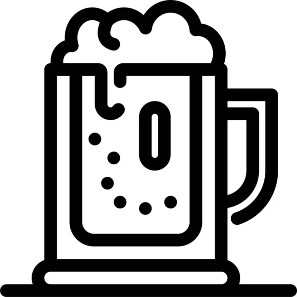 Alkoholické Pivo Slaví Ikonu Obrysovém Stylu — Stockový vektor