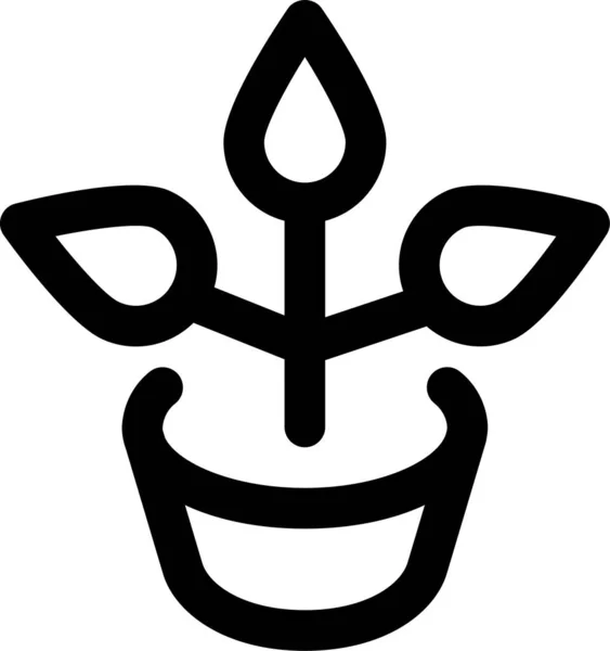 Pflanze Blume Eingetopft Symbol — Stockvektor