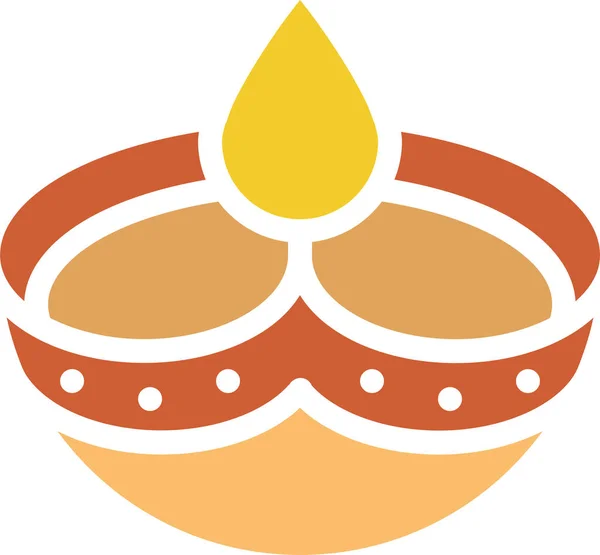 Celebrar Deepam Icono Deepavali Estilo Plano — Vector de stock