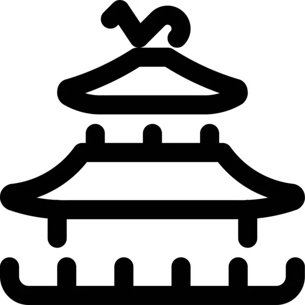 Icono Pagoda Chino Hito Estilo Esquema — Archivo Imágenes Vectoriales