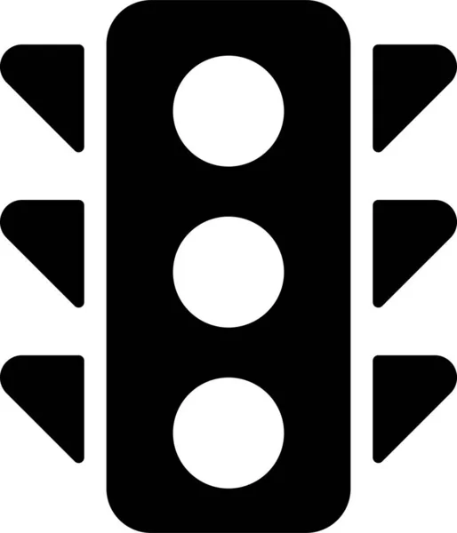 Значок Светофора Твердом Стиле — стоковый вектор