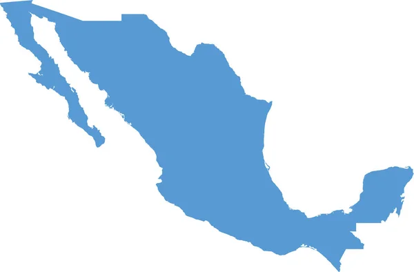 Peta Ikon Negara Meksiko Dalam Gaya Padat - Stok Vektor