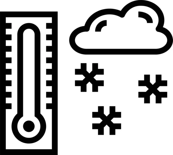 Холодна Піктограма Термометра Контурному Стилі — стоковий вектор
