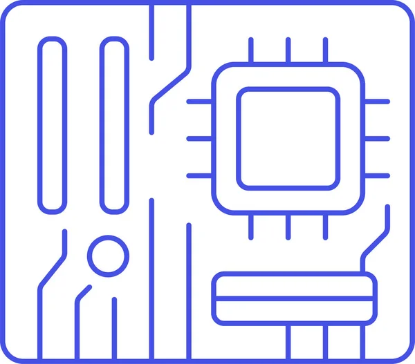 Icona Del Chipset Del Chip Del Bordo Nella Categoria Computer — Vettoriale Stock