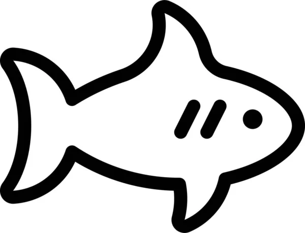 アウトラインスタイルで動物の魚の海洋アイコン — ストックベクタ