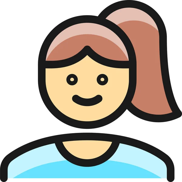 Gente Mujer Llena Contorno Icono Estilo Contorno Lleno — Vector de stock