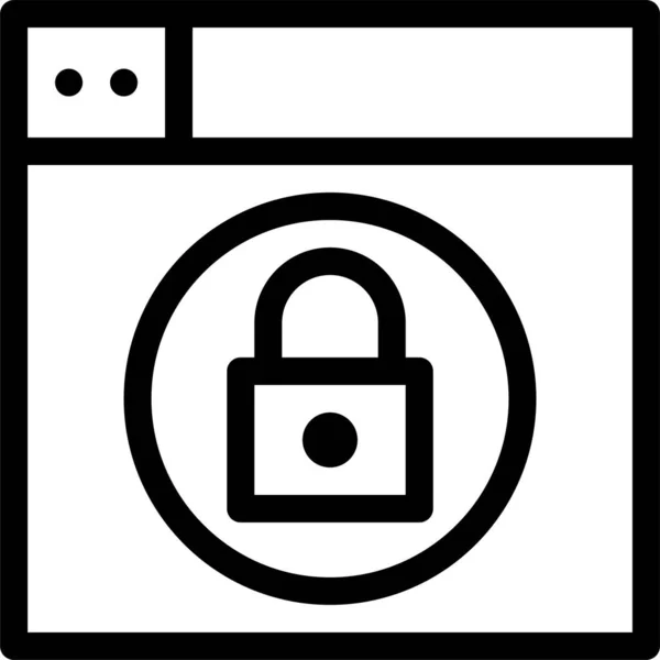 Design Lock Web Icon Outline Style — Stock Vector