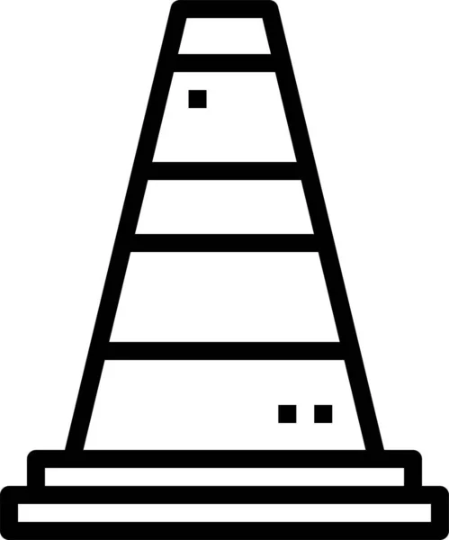 Значок Сигнальной Конструкции Конуса Стиле Наброска — стоковый вектор