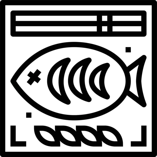 Icono Pescado Cocina Animal Estilo Esquema — Archivo Imágenes Vectoriales