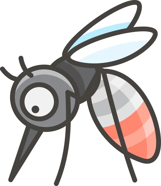 Комар Заповнений Поза Мережею Значок Аватар Заповненому Стилі — стоковий вектор