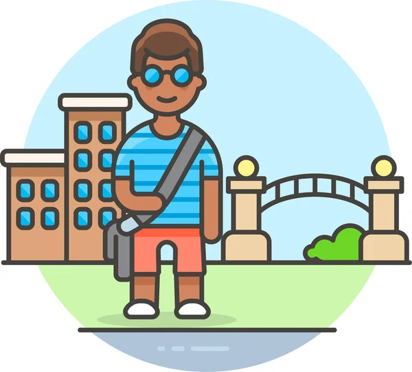 Universidad Aprender Icono Estudiante Estilo Contorno Lleno — Vector de stock