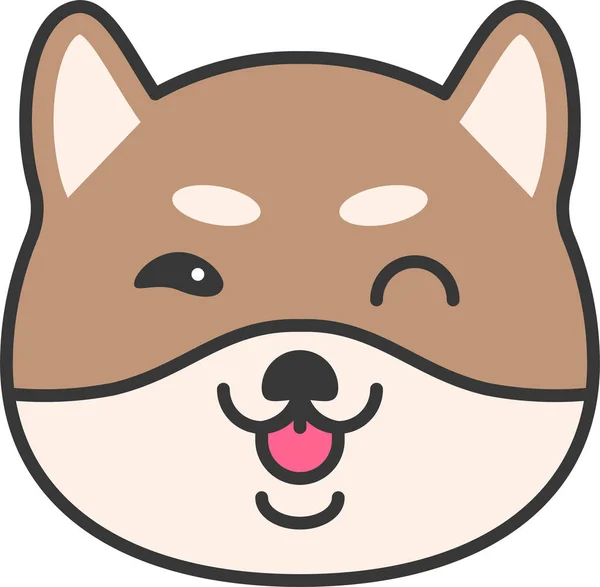 Tier Hund Emoji Symbol Ausgefüllten Outline Stil — Stockvektor