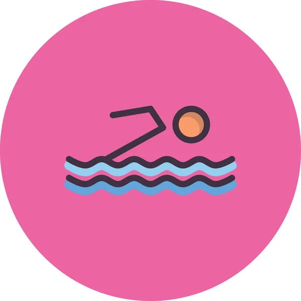 Activity Pool Swim Icon Filled Outline Style — Stock Vector