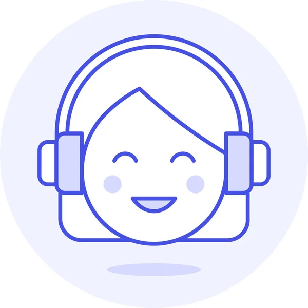 Audiolibro Audio Icono Del Oído Estilo Contorno Lleno — Vector de stock