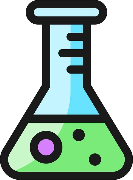 填充轮廓风格的实验室瓶实验图标 — 图库矢量图片