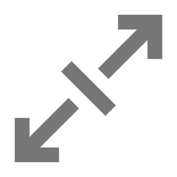 Diagonal Expandir Icono Flechas Estilo Contorno — Vector de stock