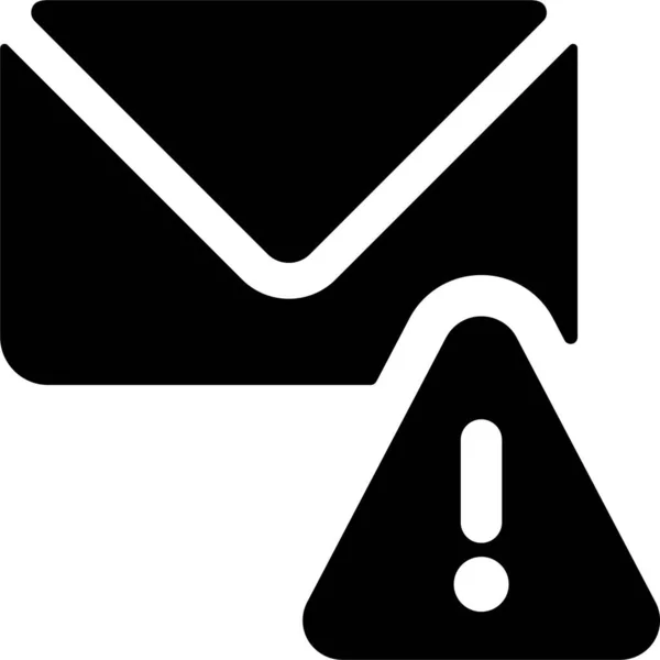 Ícone Aviso Ação Mail Estilo Sólido — Vetor de Stock