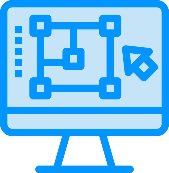 Computer Verringern Design Icon Ausgefüllten Outline Stil — Stockvektor