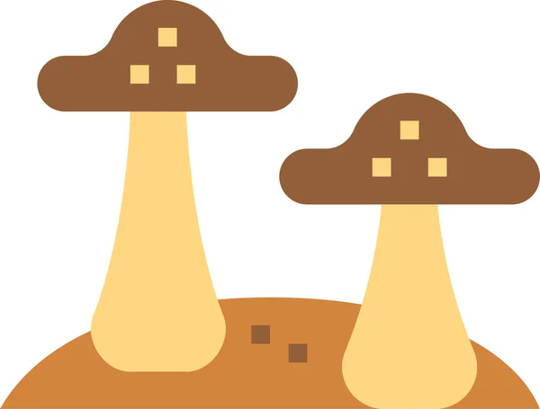 Food Fungi Mushroom Icon Flat Style — Stock Vector