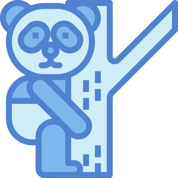 Panda Medvěd Zvířecí Ikona Vyplněném Stylu — Stockový vektor