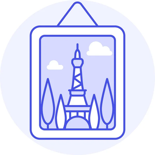 Edizione Icona Cornice Eiffel Nella Categoria Fotografia — Vettoriale Stock