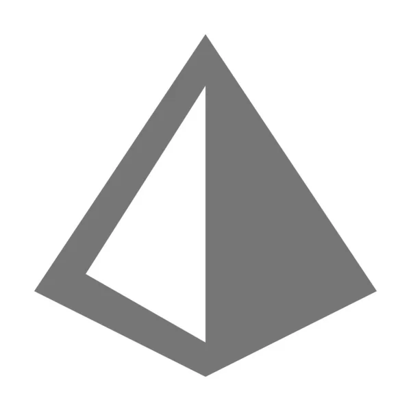 Пирамида Треугольника Твердый Значок Твердом Стиле — стоковый вектор