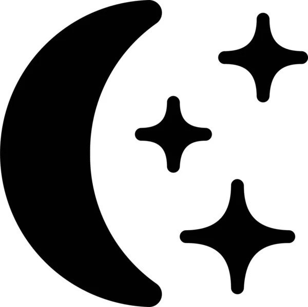 Астрономия Икона Науки Луне Твердом Стиле — стоковый вектор