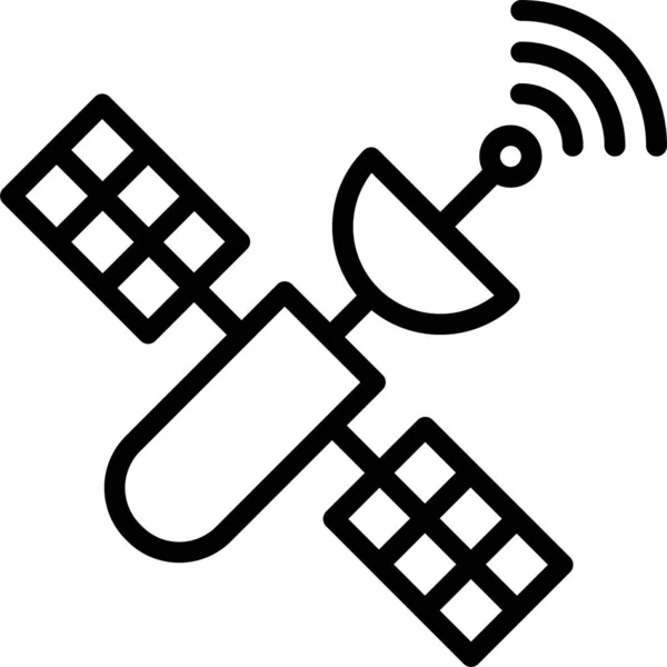 Επικοινωνία Μέσο Δορυφορικό Εικονίδιο Στυλ Περίγραμμα — Διανυσματικό Αρχείο