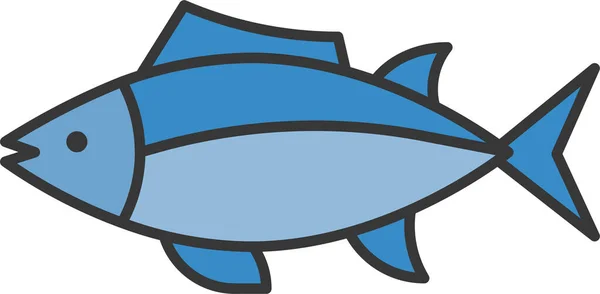 Fisch Ozean Thunfisch Symbol Ausgefülltem Outline Stil — Stockvektor