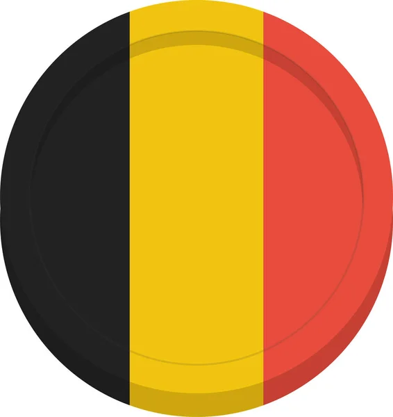Bandera Bélgica Icono Bélgica Estilo Plano — Vector de stock
