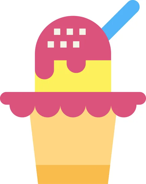Икона Мороженого Десертом Летней Категории — стоковый вектор