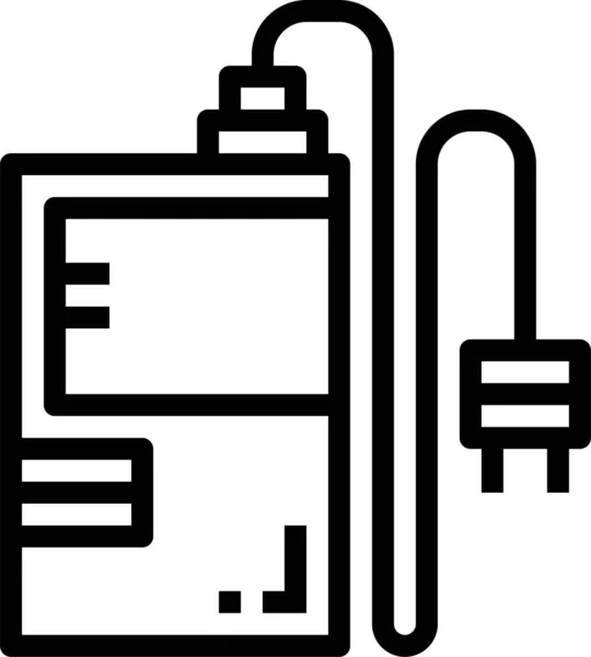 蓄电池相机充电器图标 轮廓样式 — 图库矢量图片