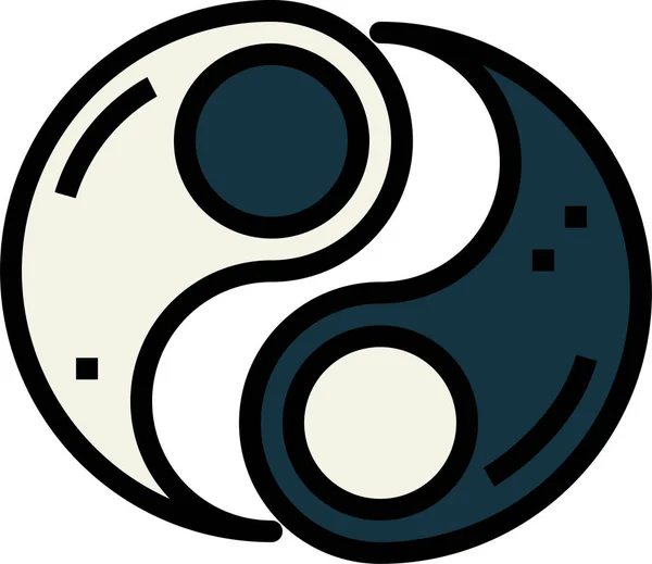 Ikona Jedności Taoizmu Polaryzacyjnego Stylu Wypełnionym — Wektor stockowy